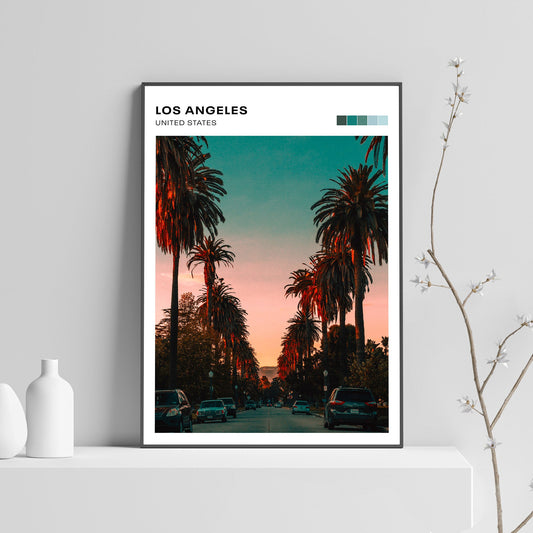 Los Angeles travel poster print, LA poster USA